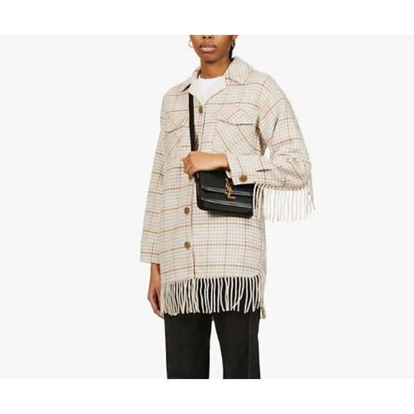 SANDRO Wool Blend Fringe Western Jacket‎ Sz 34 (US 0/XS) - Picture 1 of 8